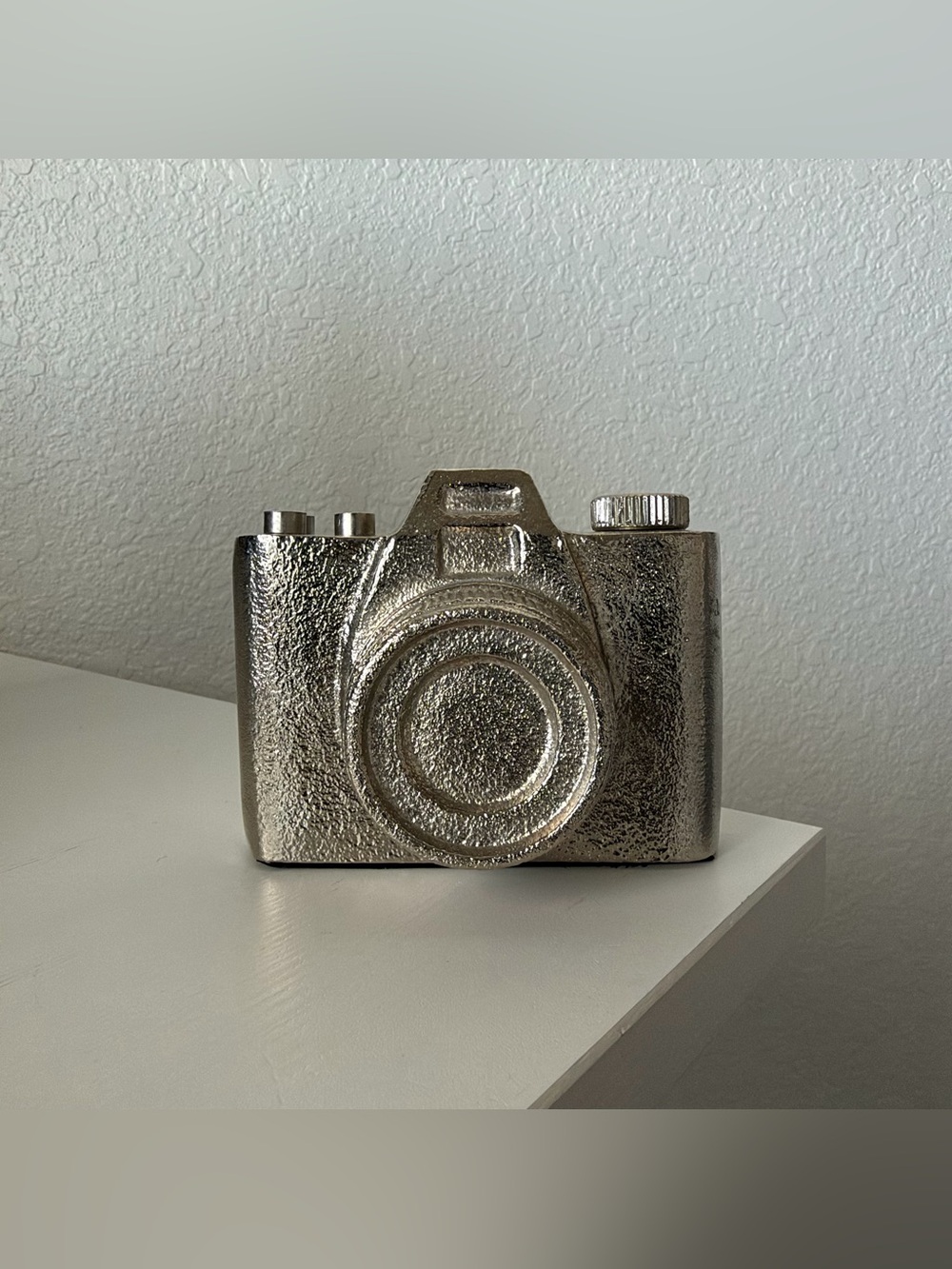 Room Essentials Cast Metal Silver Camera Figurine